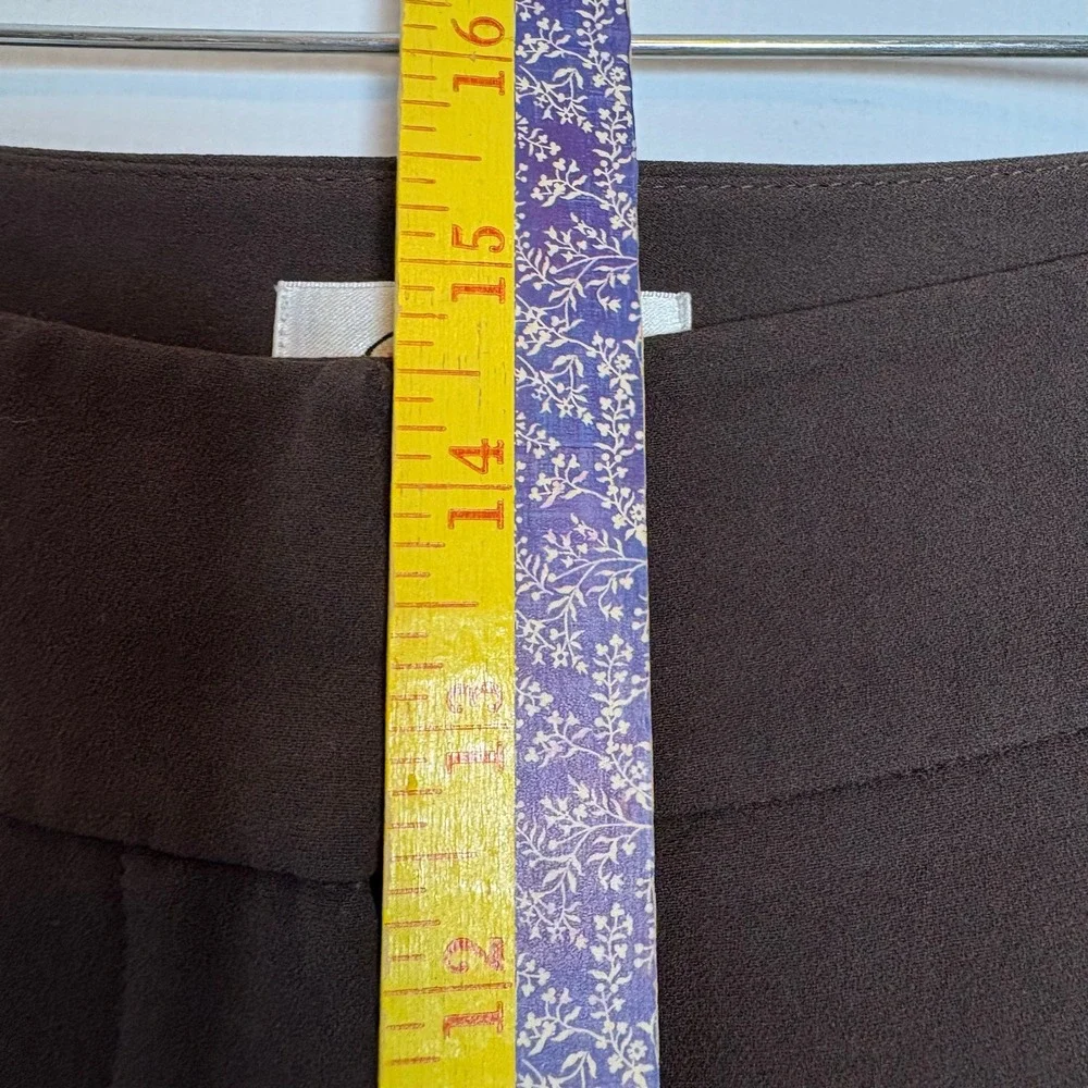 Talbots Brown Wide Leg Pleated Trousers Career Pants Size 14 Lined Dark Academia